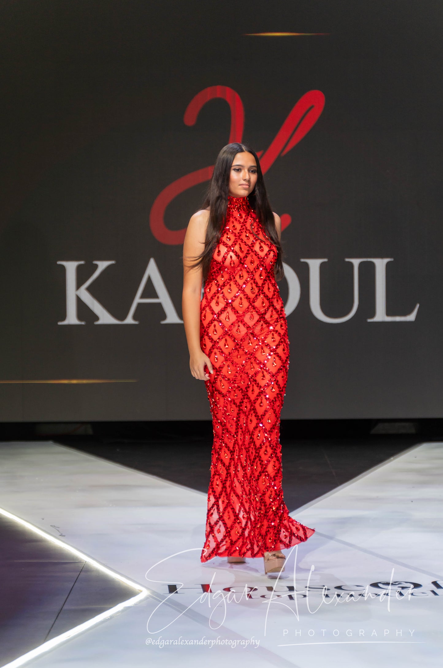 Scarlett red stone long dress
