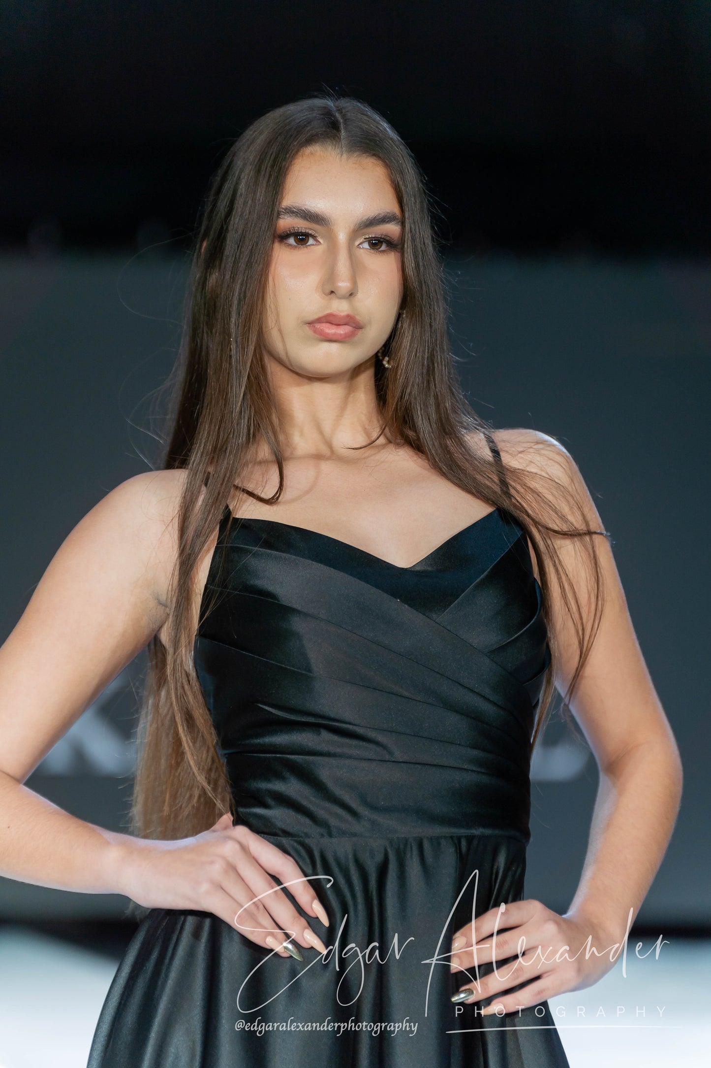 Enigma elegant black long prom dress