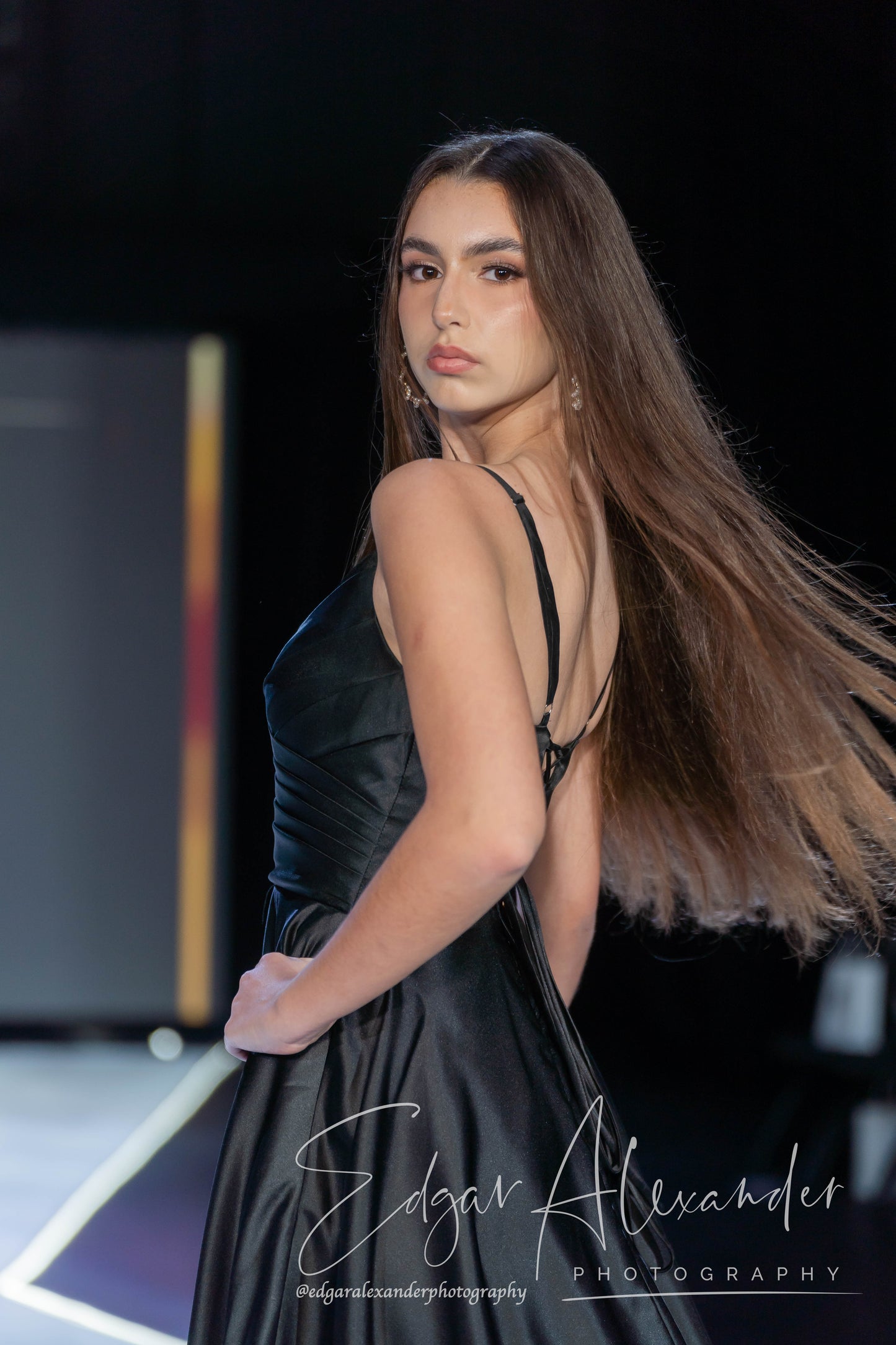 Enigma elegant black long prom dress