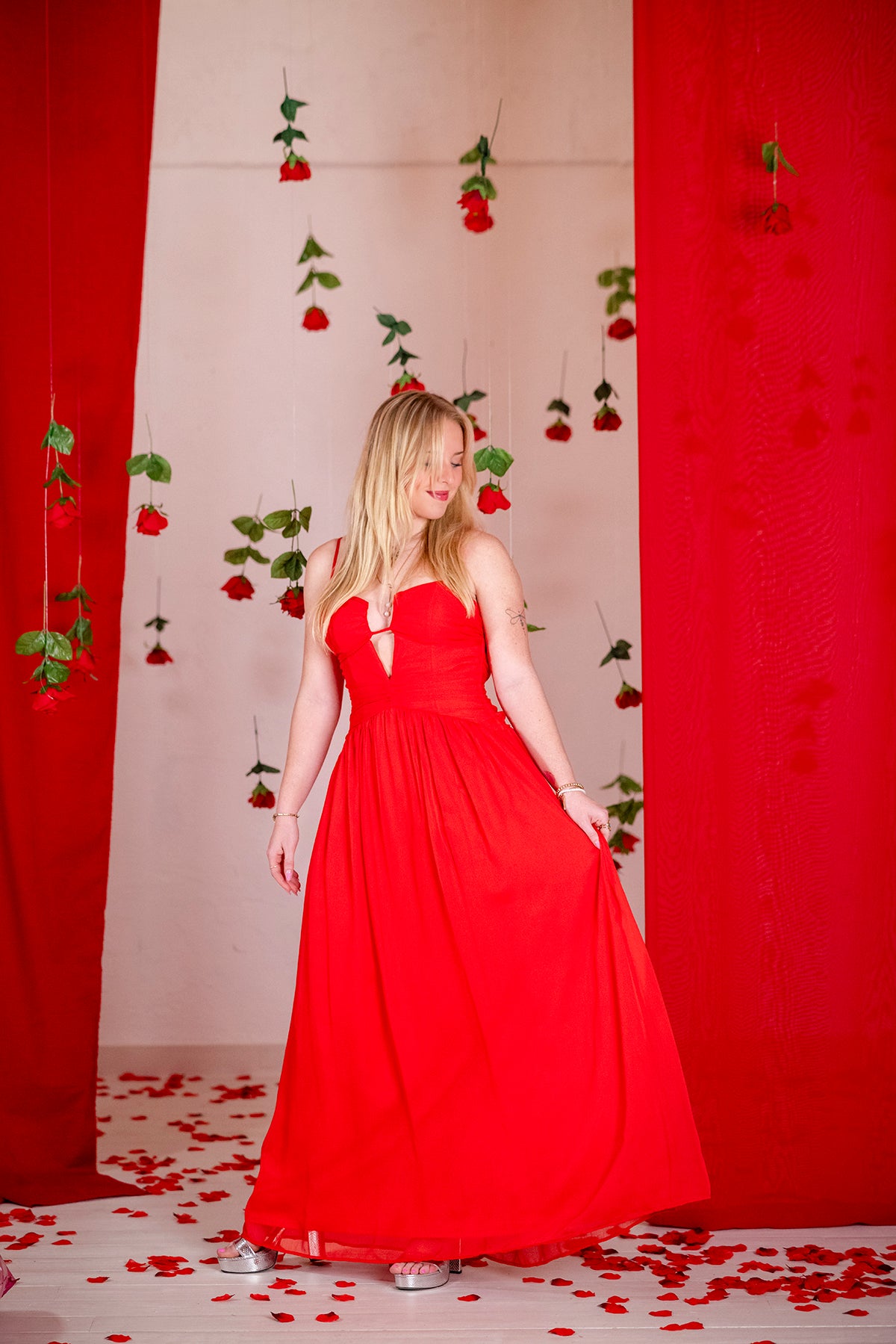 Monica Red Long Dress