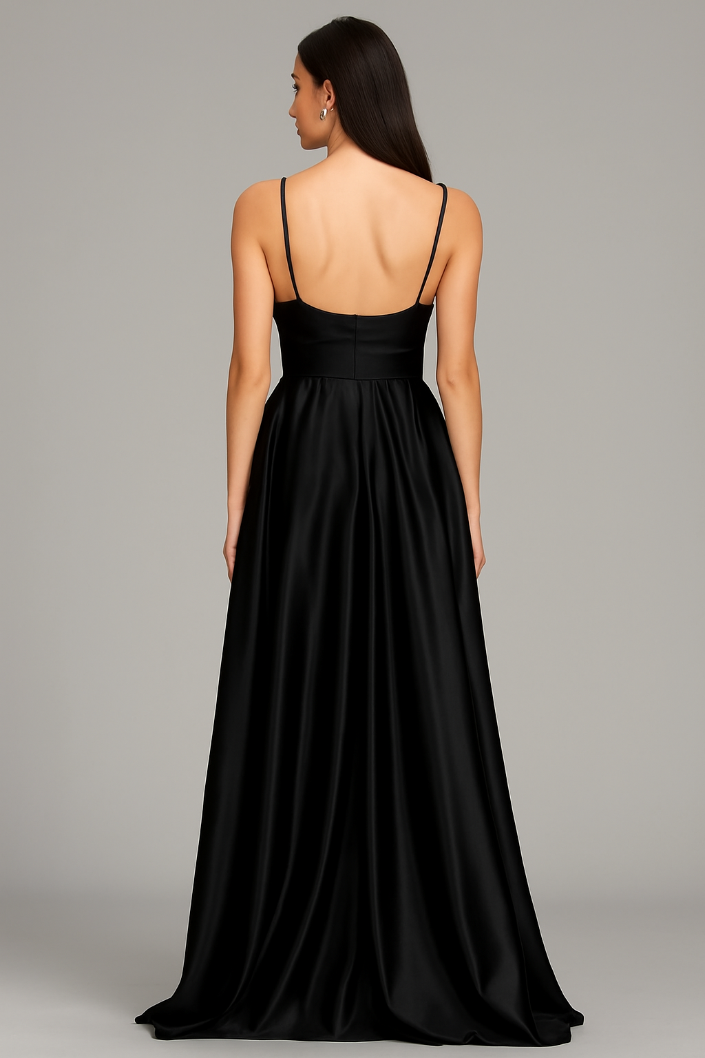 Enigma elegant black long prom dress