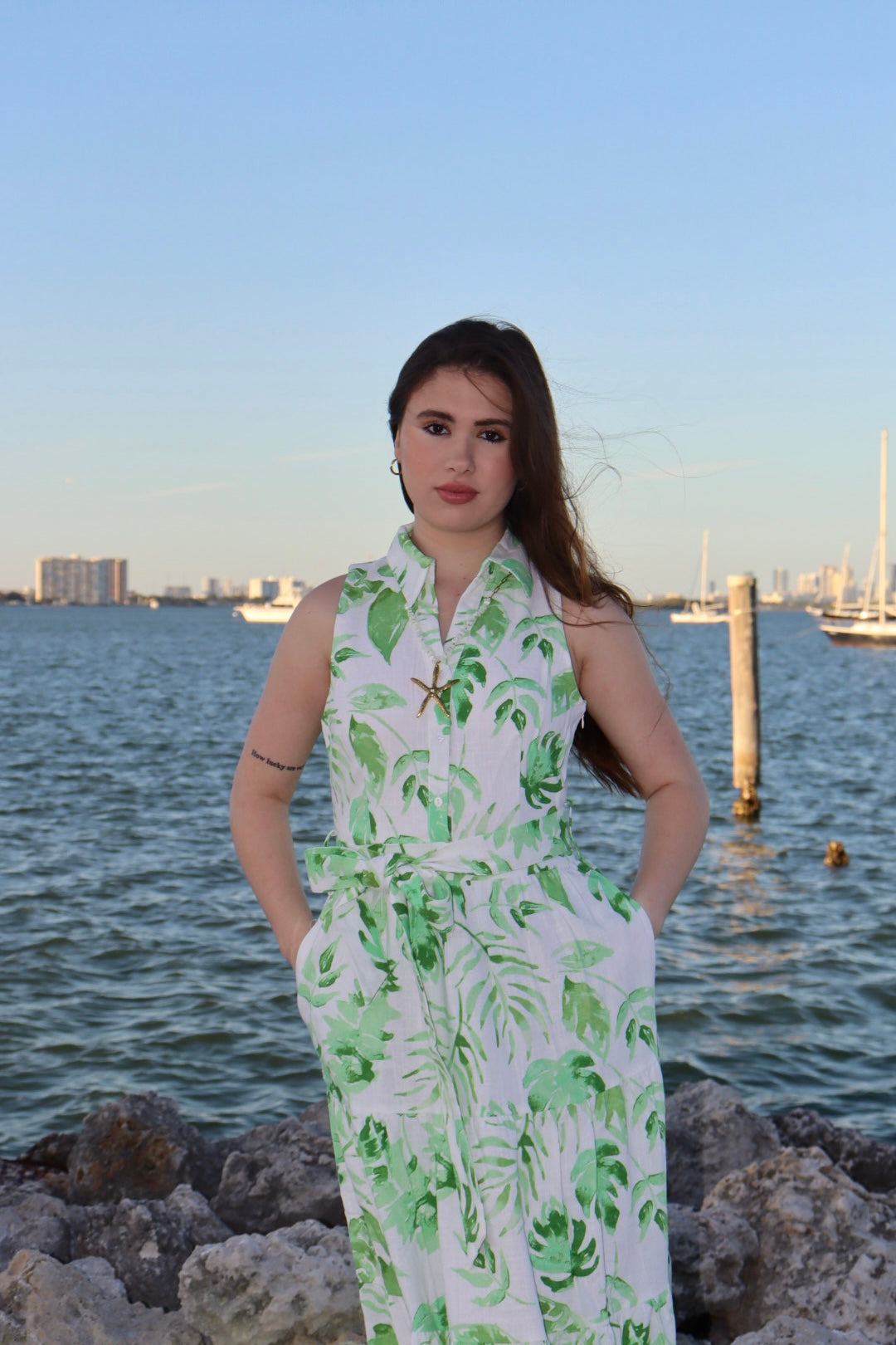 Elegant Blue Floral Maxi Dress – Coastal Chic Style