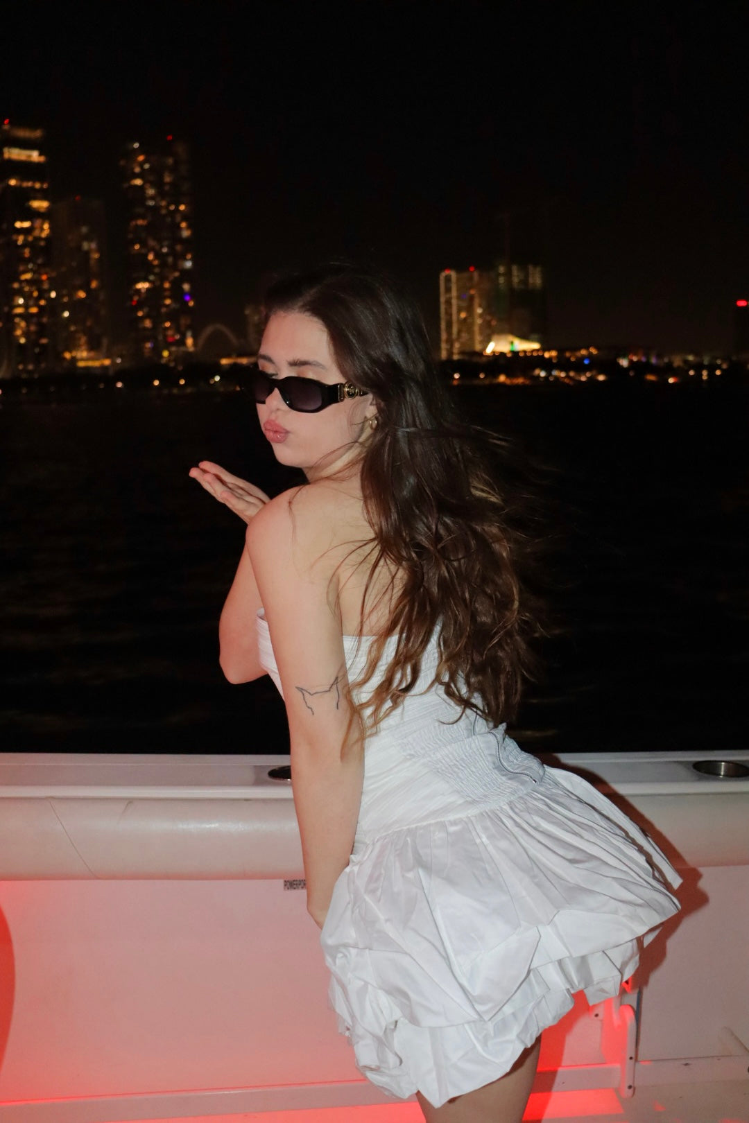 Midnight Elegance White Strapless Mini Dress – Chic & Playful