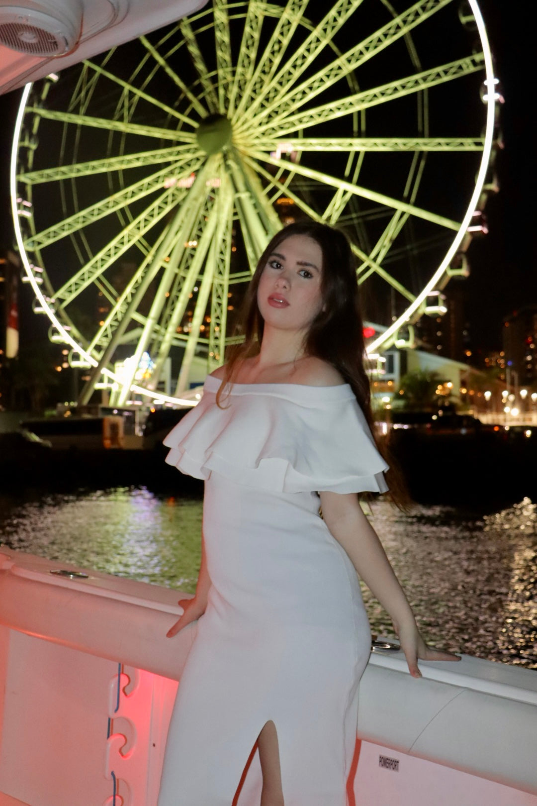 White Off-Shoulder Ruffle Gown – Timeless Elegance