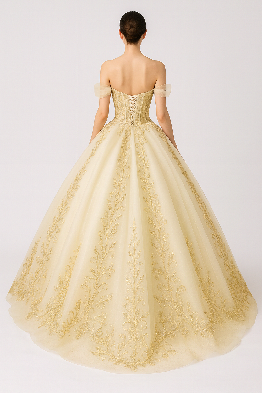 Golden Majesty Ball Gown – Regal Elegance