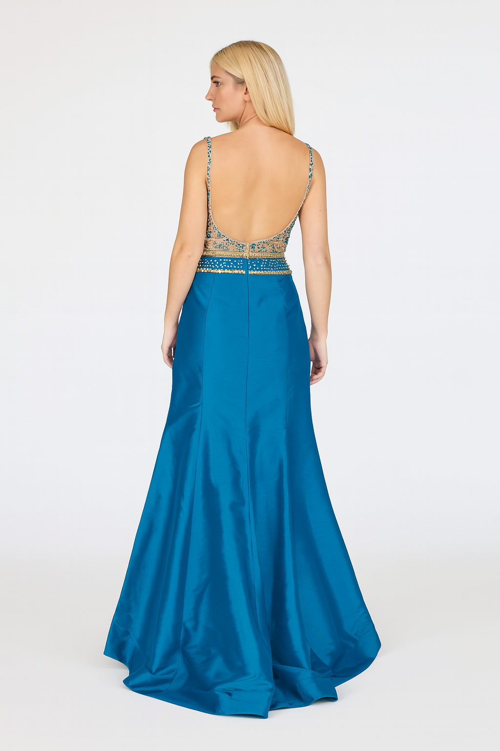 Royal Essence blue elegant long dress with stones