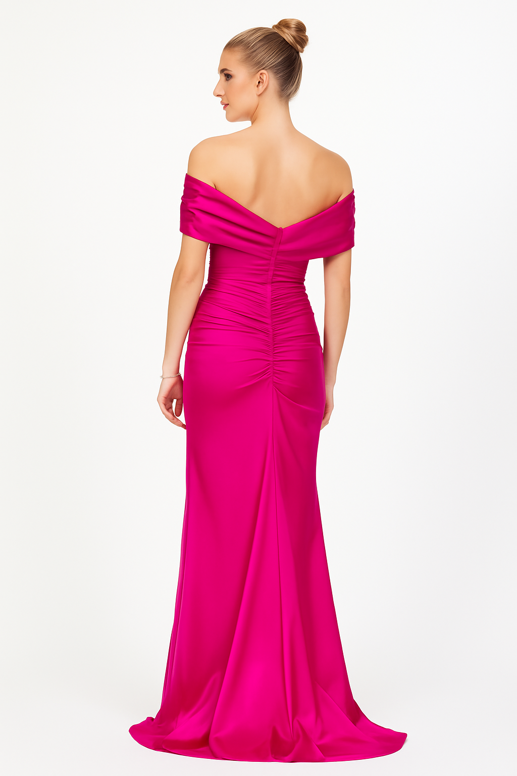 Empress elegant long dress fuchsia