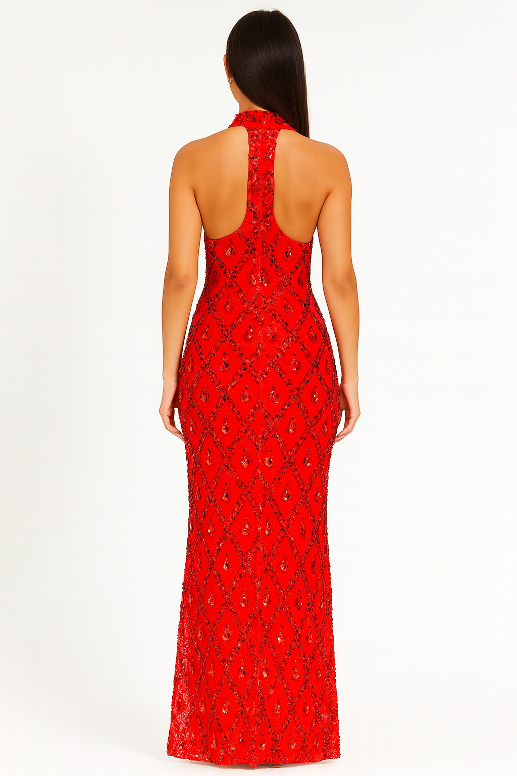 Scarlett red stone long dress