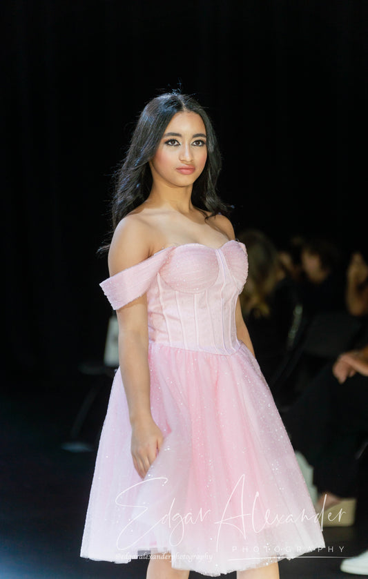 Serene Allure princess short dress pink