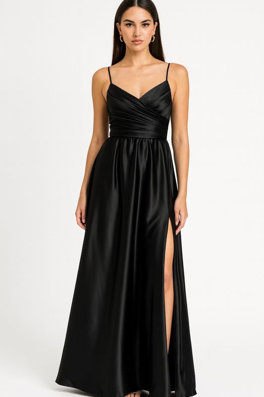 Enigma elegant black long prom dress