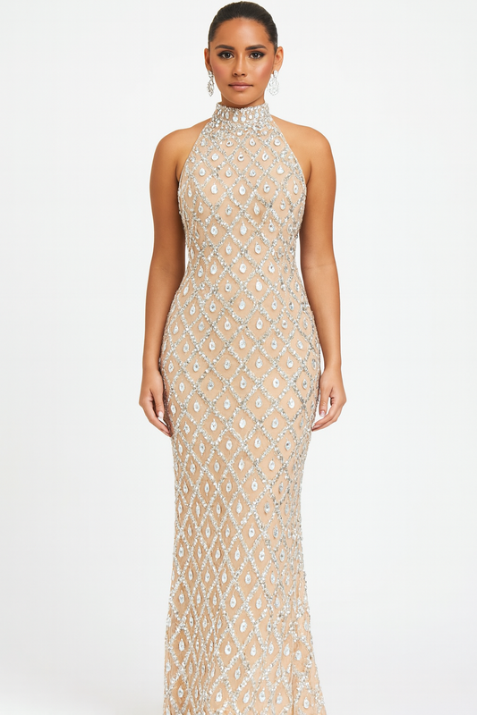 Scarlett white stone long dress