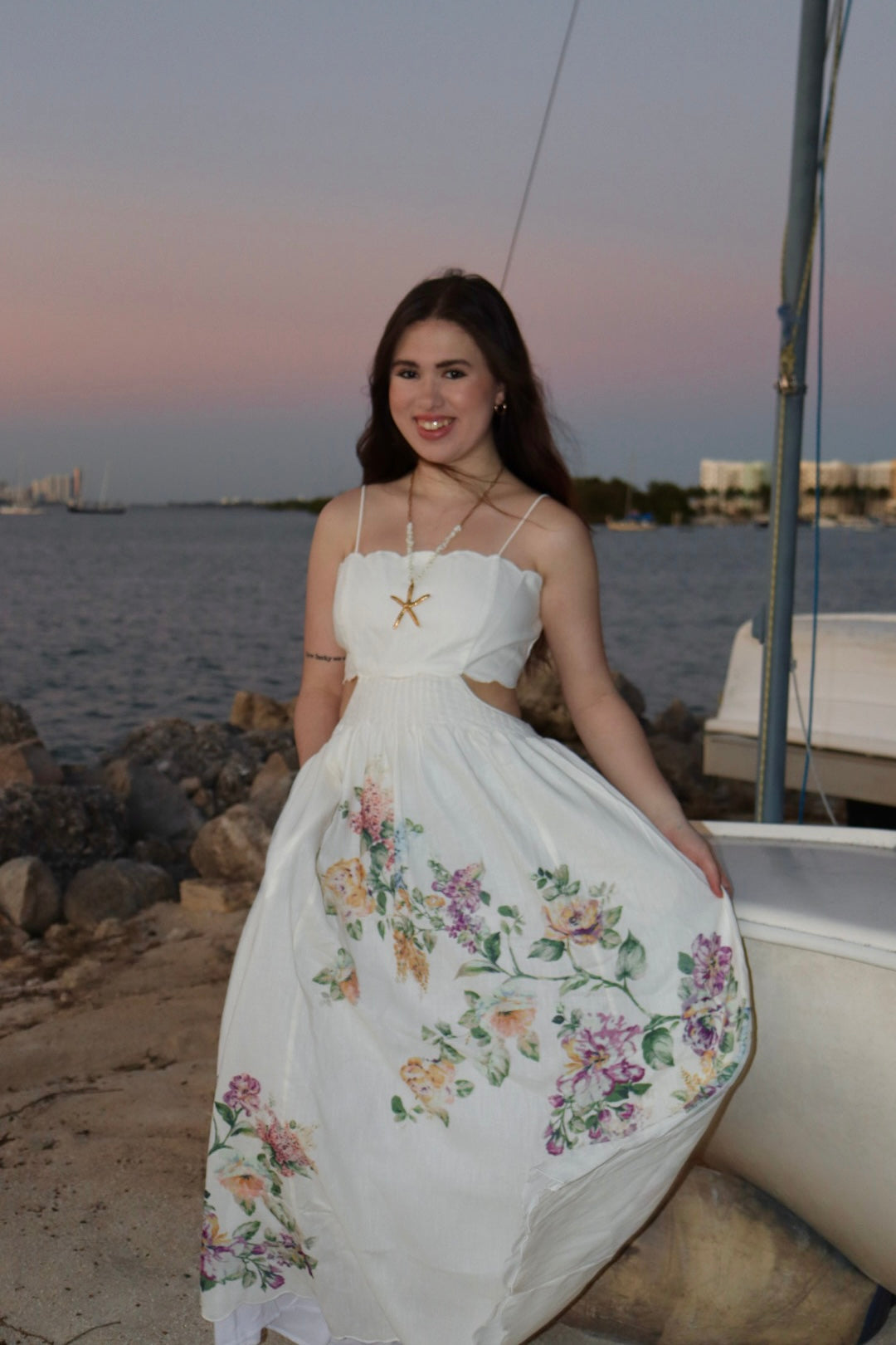 Ethereal Floral Strapless Maxi Dress – Effortless Elegance