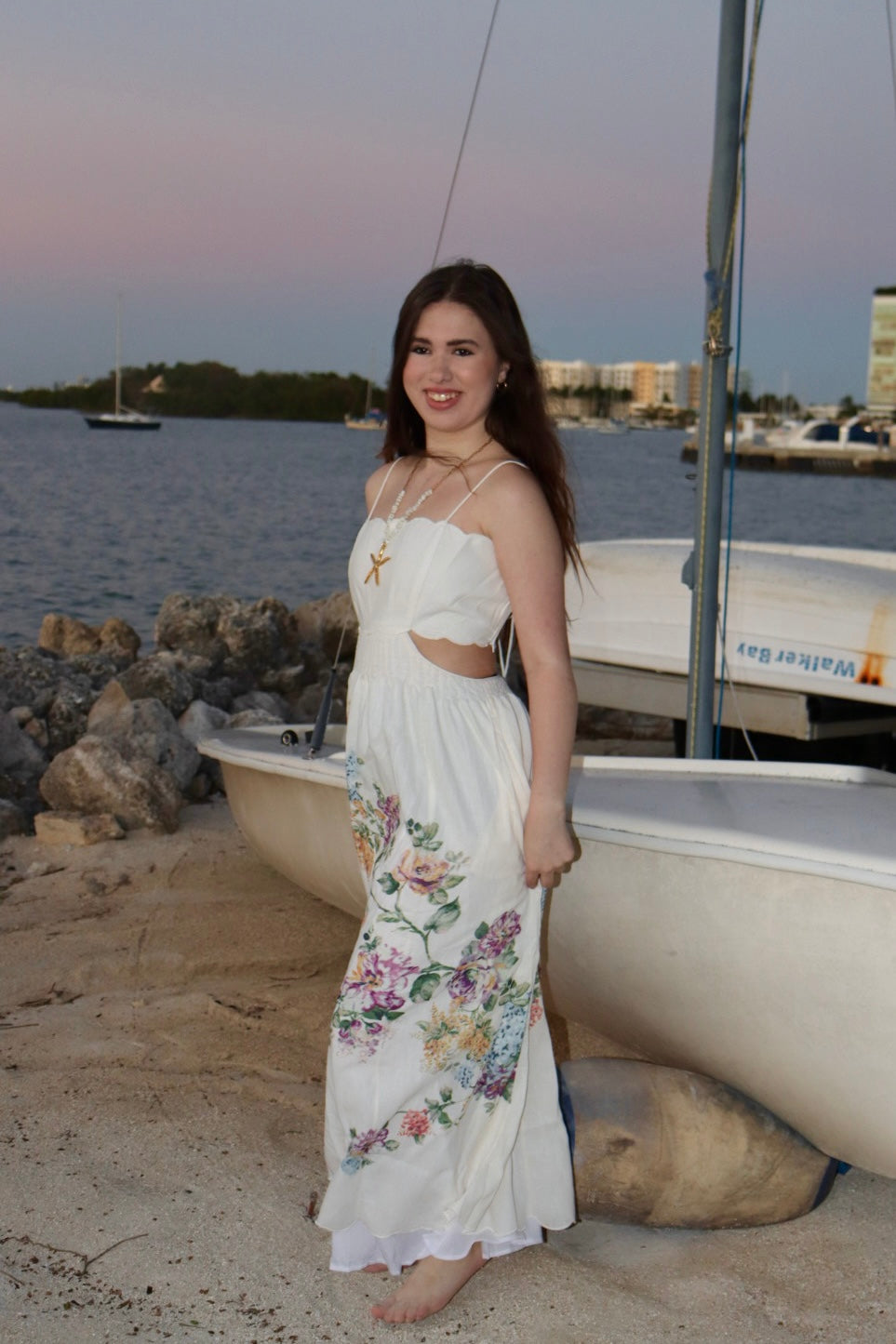 Ethereal Floral Strapless Maxi Dress – Effortless Elegance