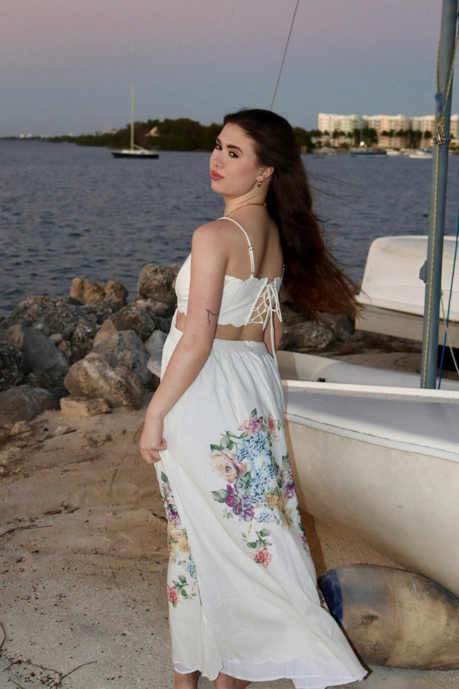 Ethereal Floral Strapless Maxi Dress – Effortless Elegance