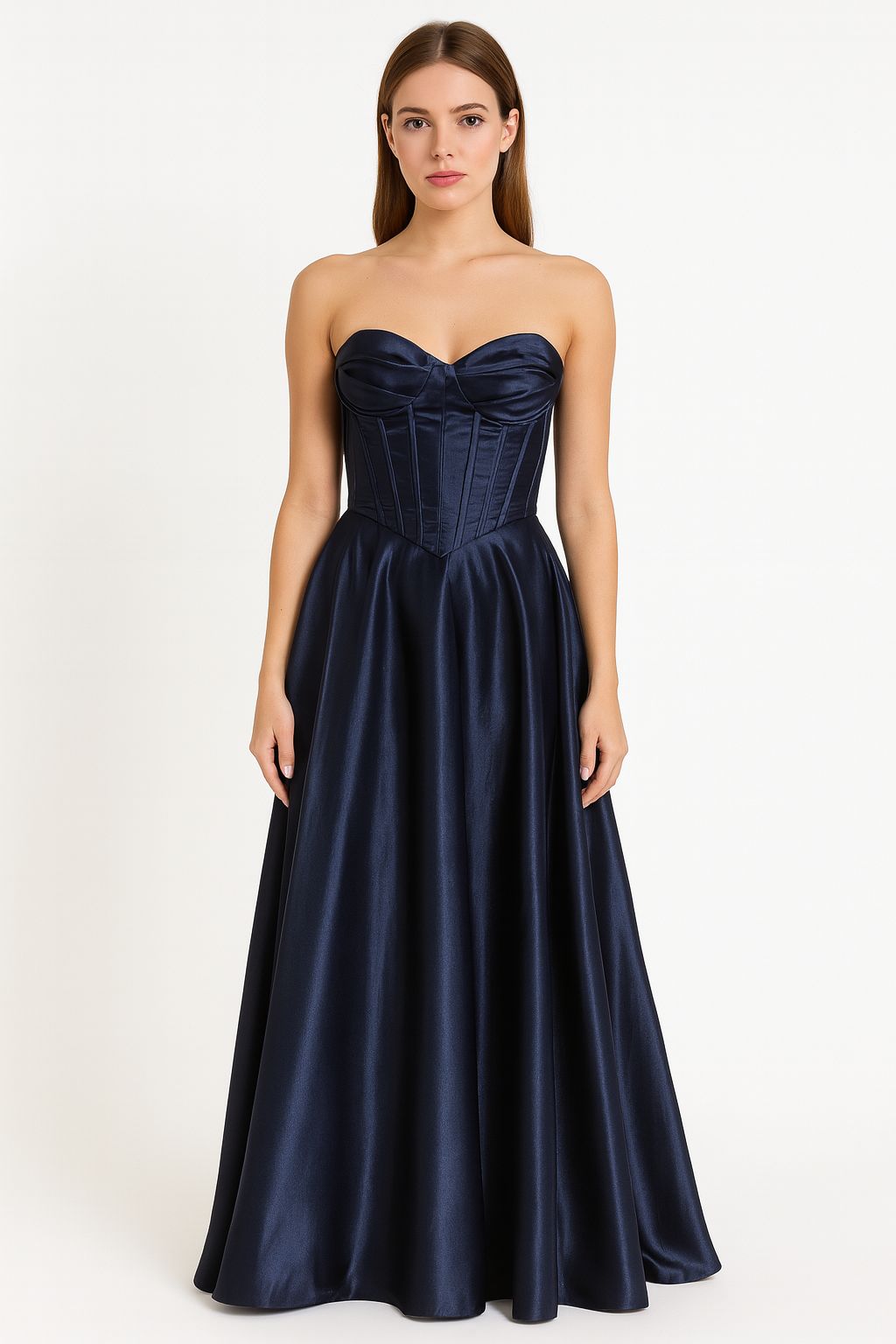 Midnight Elegance Satin Gown