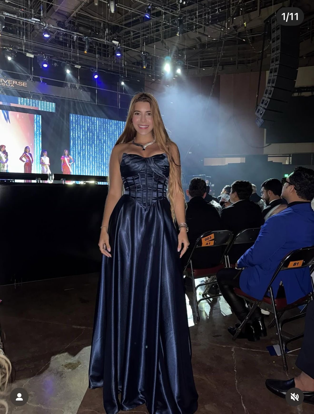 Midnight Elegance Satin Gown