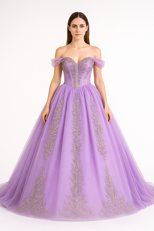 Enchanted Lavender Ball Gown – Fairytale Elegance